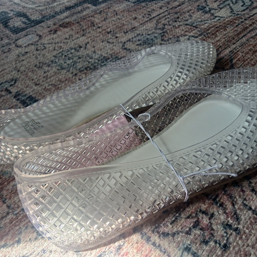 Transparent Jelly Slingback Flats - Clear Women's Loafers - Picture 2 of 8